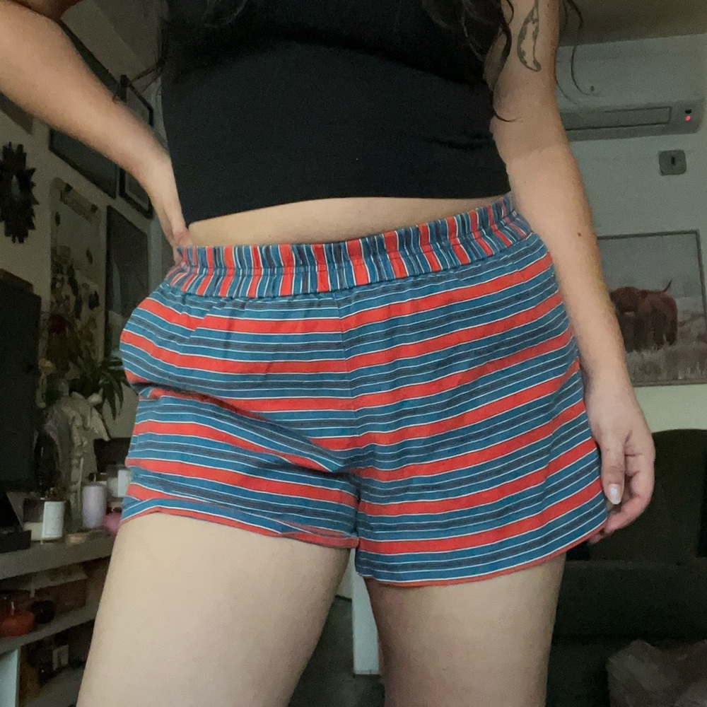 Red & blue striped shorts from J Crew